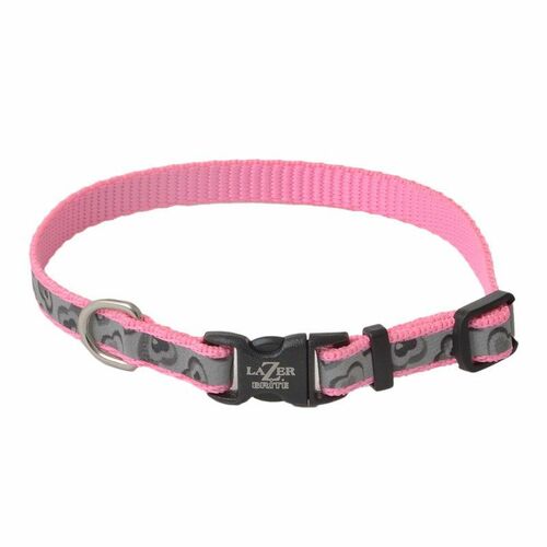 Lazer Brite Collar, Reflective, 18 Inch pink