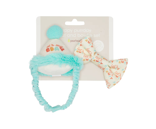 Happy Purrday Cat Hat and Bowtie Set