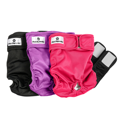 Dog Diapers (3-Pack) + Extendrs®, Washable Dog Diapers