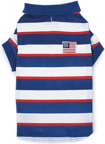 Zack & Zoey Patriotic Pooch SPF40 Polo Shirt Large
