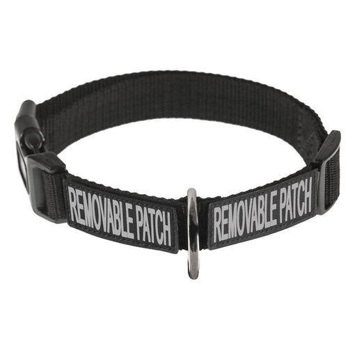 Omega Nylon Flat Collar + Built-in Hook & Loop Fastener