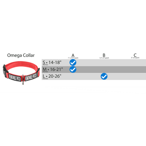 Omega Nylon Flat Collar + Built-in Hook & Loop Fastener