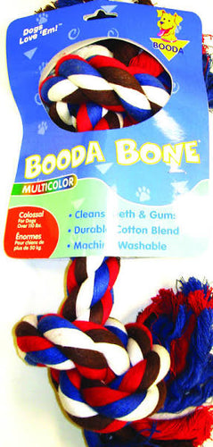 Booda  Multi Color 2-Knot Rope Bone Dog Toy, MED