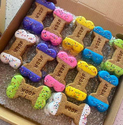 Dipped Woof 4 bone shaped Dog Treats