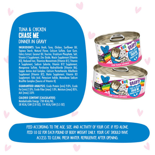 Weruva BFF OMG Gravy Tuna & Chicken Chase Me Dinner in Gravy Cat Food