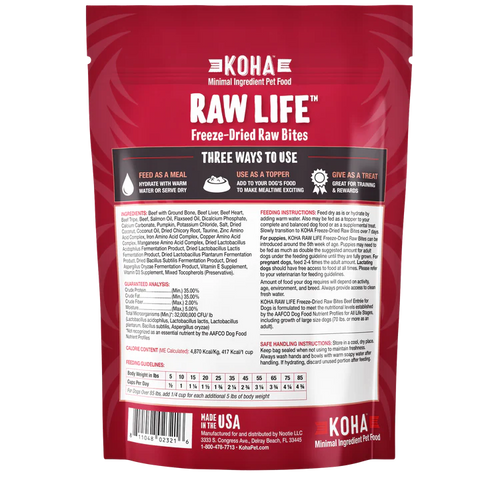 Koha Freeze-Dried Raw Bites Beef Entrée for Dogs