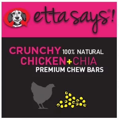 Etta Says! Premium Crunchy Bars Chicken & Chia Dog Treats