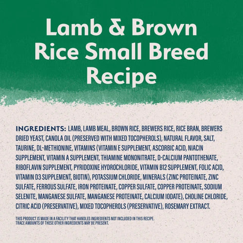 Natural Balance Limited Ingredient Diet Lamb & Brown Rice Small Breed Recipe Dry Dog Food