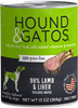 Hound & Gatos 98% Lamb & Lamb Liver Canned Dog Food