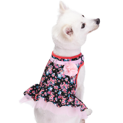 Blueberry Pet - Made Well Floral Print Dog Harness Dress