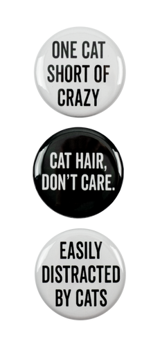 One Cat Short of Crazy Magnets - Set of 3